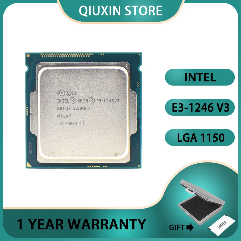 

Intel Xeon E3-1246 v3 E3 1246v3 E3 1246 v3 Processor CPU 3.5 GHz Quad-Core Eight-Thread 84W LGA 1150