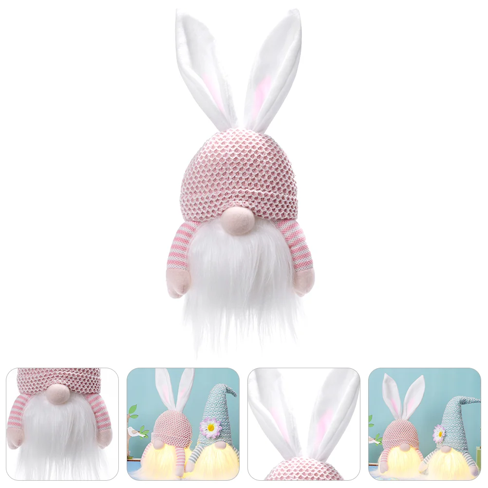 

Easter Faceless Gnome Doll Luminous Bunny Doll Decor Easter Dwarf Adornment