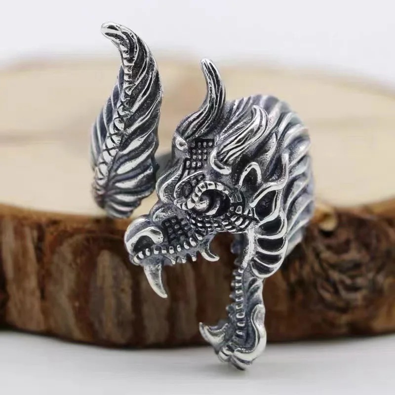 Европейский и американский Серебряный цвет Fengwei Открытое кольцо с головой