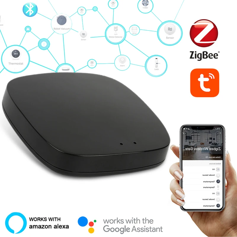 

Zigbee Gateway Hub Smart Home 2.4g Wifi Wireless Mini Gateway Remote Control Smart Life App Works With Alexa Smart Bridge Brug