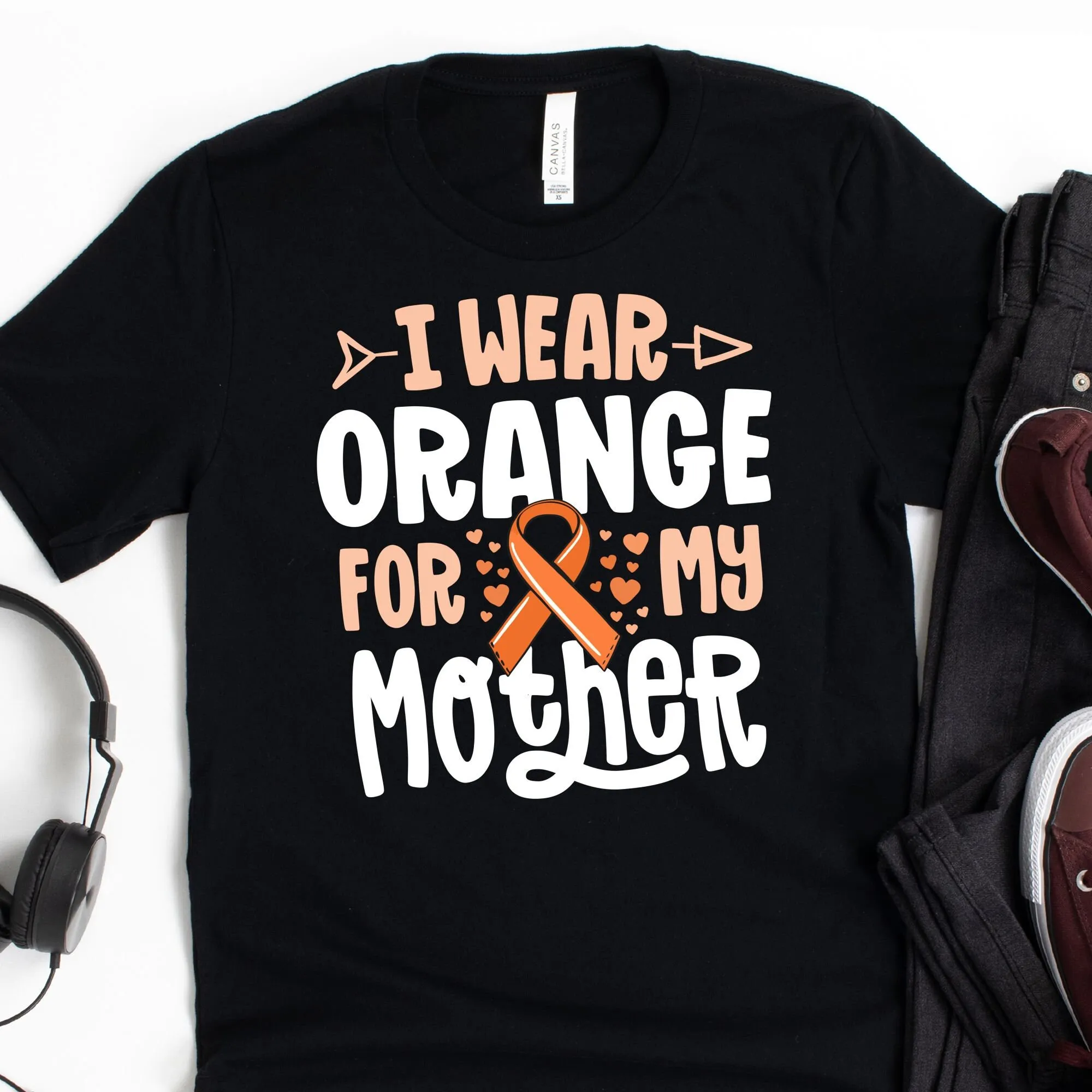 Футболка I Wear Orange For My Mother Ribbon Leukemia Cancer Kidney FighT Walk