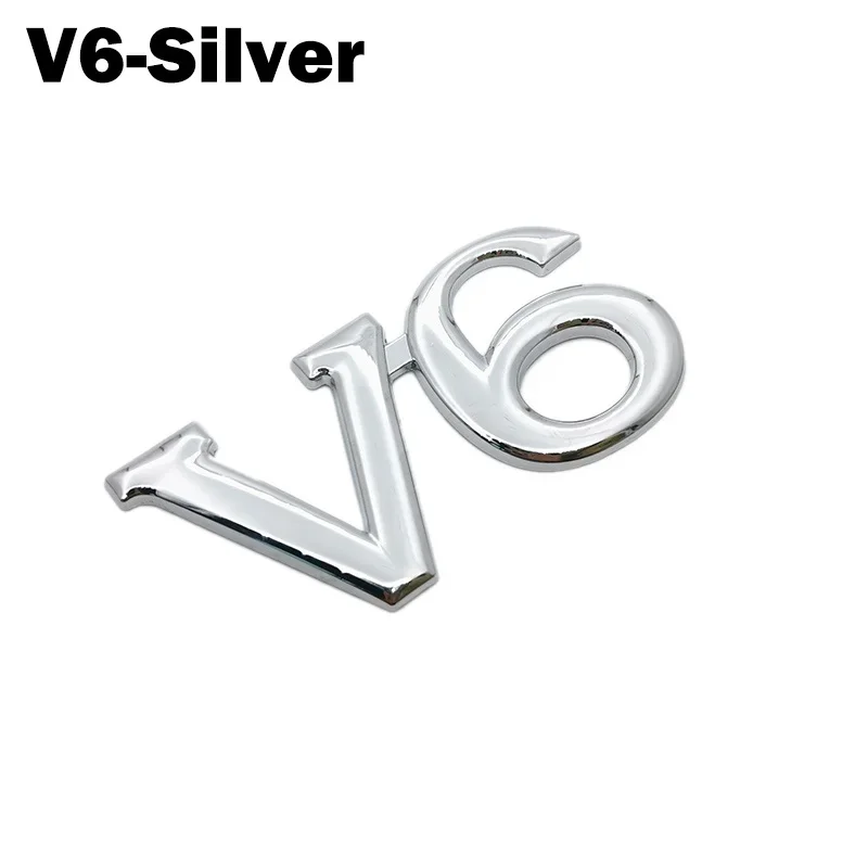 

Металлическая наклейка на автомобиль V6 V8, задняя эмблема, значок, наклейки на задний багажник, наклейка для Benz AMG BMW Mazda Chevrolet Skoda Ford Opel Audi Volvo