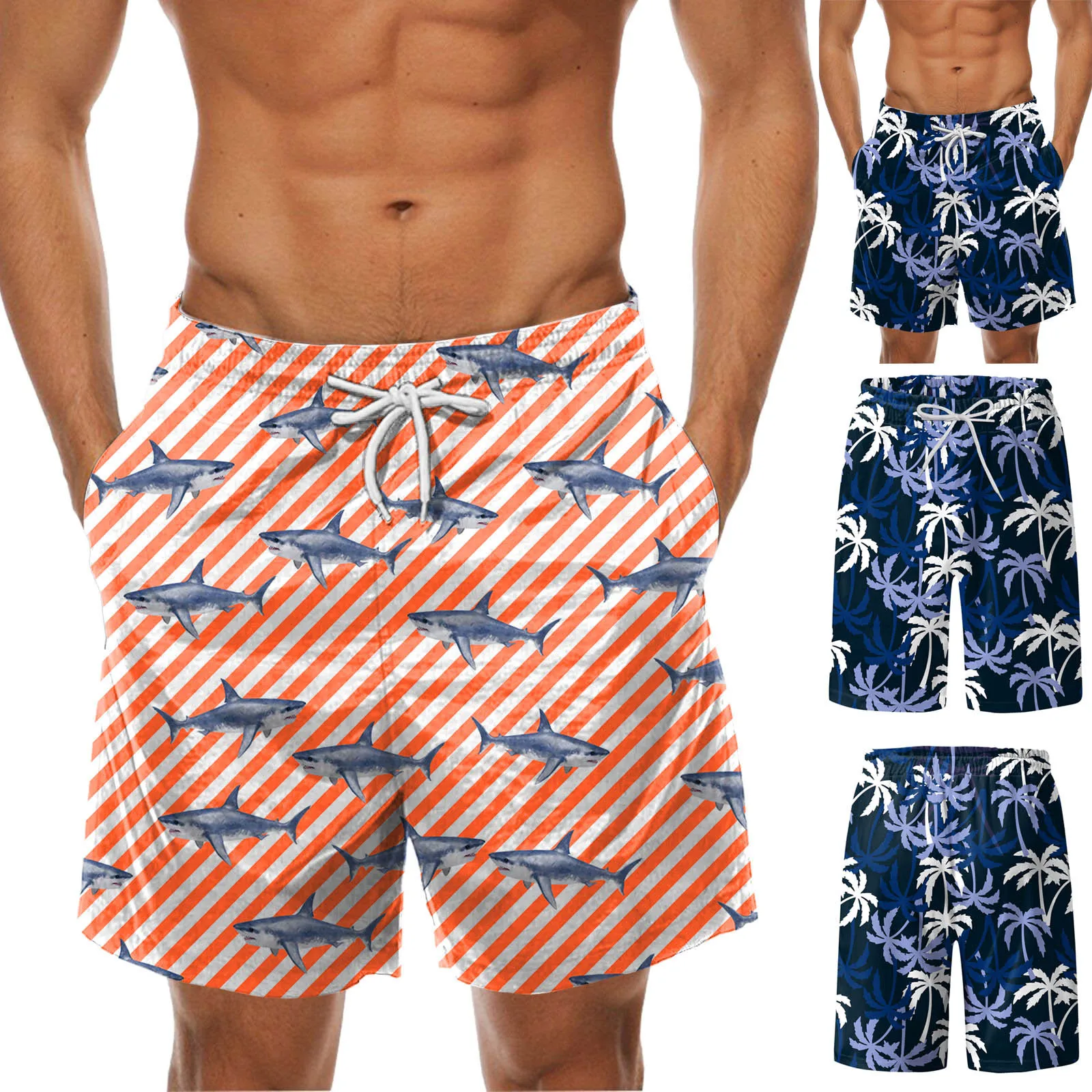 

Mens Spring Summer Casual Shorts Pants Printed Sports Beach Pants With Pockets Flag Swim Trunks Men Trunks