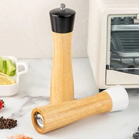 salt pepper grinder wooden manual spice mill grinder seasoning adjustable coarseness kitchen tools grinding for cooking bbq