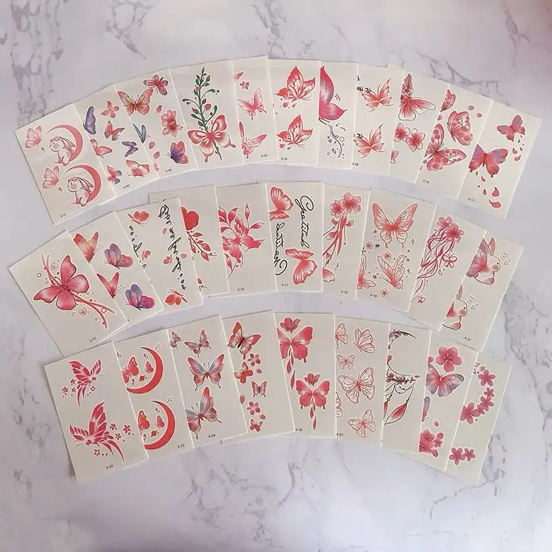 30 шт./упак. татуировка-бабочка для женщин и девочек шея тело ноги щиколотки