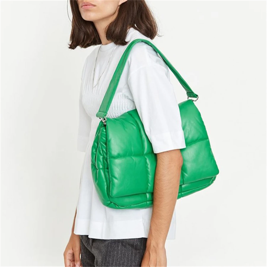 

Fashion Pu Space Cotton Padded Women Shoulder Bags Designer Brand Quilted Handbag Luxury Crossbody Bag Large Tote Winter 2022