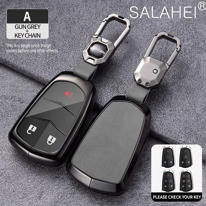 

Zinc Alloy Car Smart Remote Key Fob Case Full Cover Protector Shell Bag For Cadillac ATS-L XTS XT4 XT5 XT6 CTS CT6 ATS 28T SRX