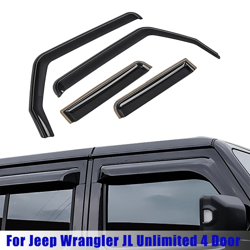 

4Pcs Car Side Window Sun Visor Wind Rain Shield Deflector for Jeep Wrangler JL Unlimited 4 Door 2018-2020 Weather Window Guards