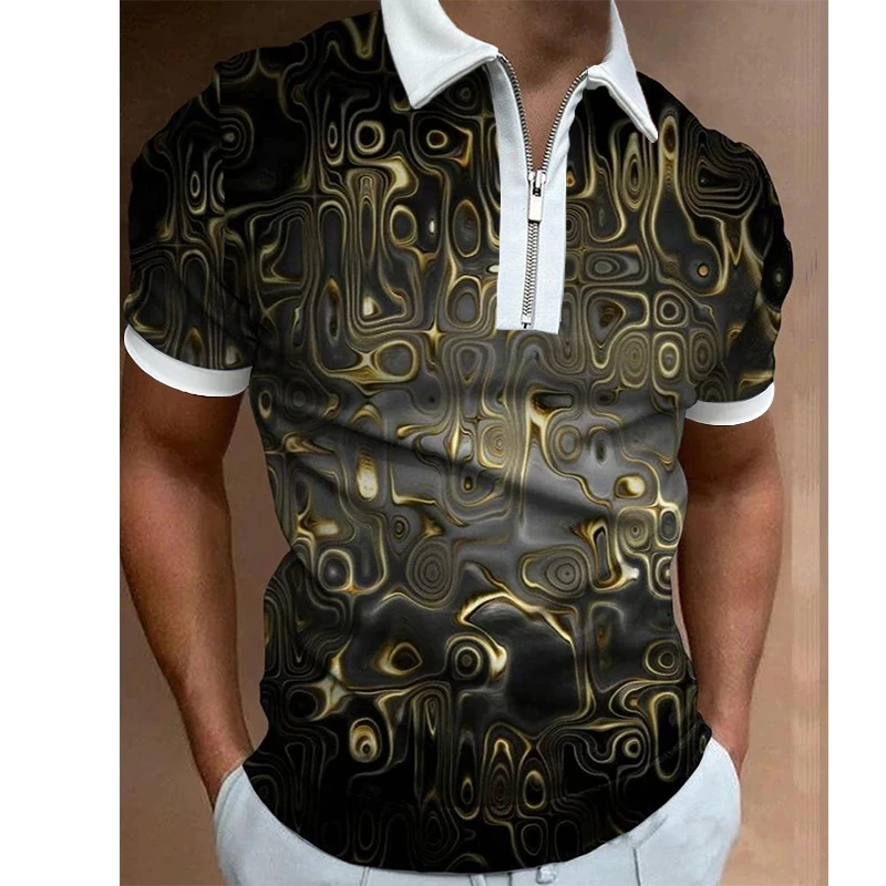 Рубашка-поло мужская с отложным воротником модная повседневная футболка на