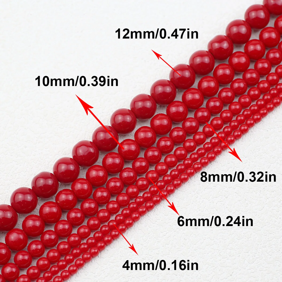 4/6/8/10/12 мм красный синтетический коралловый камень круглые свободные бусины для