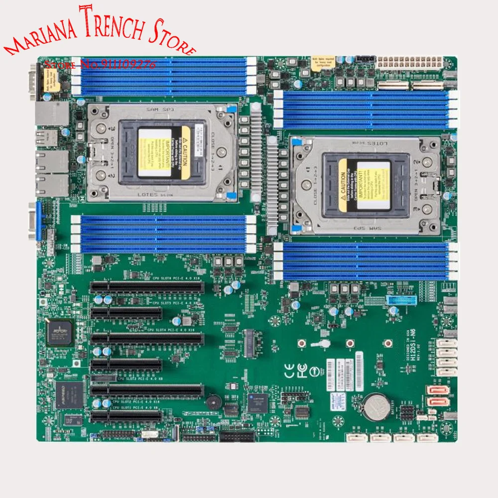 H12DSi-N6 para Supermicro EATX, placa base Dual EPYC, serie 7003/7002, procesadores, puerto LAN Gigabit, puerto LAN dedicado IPMI