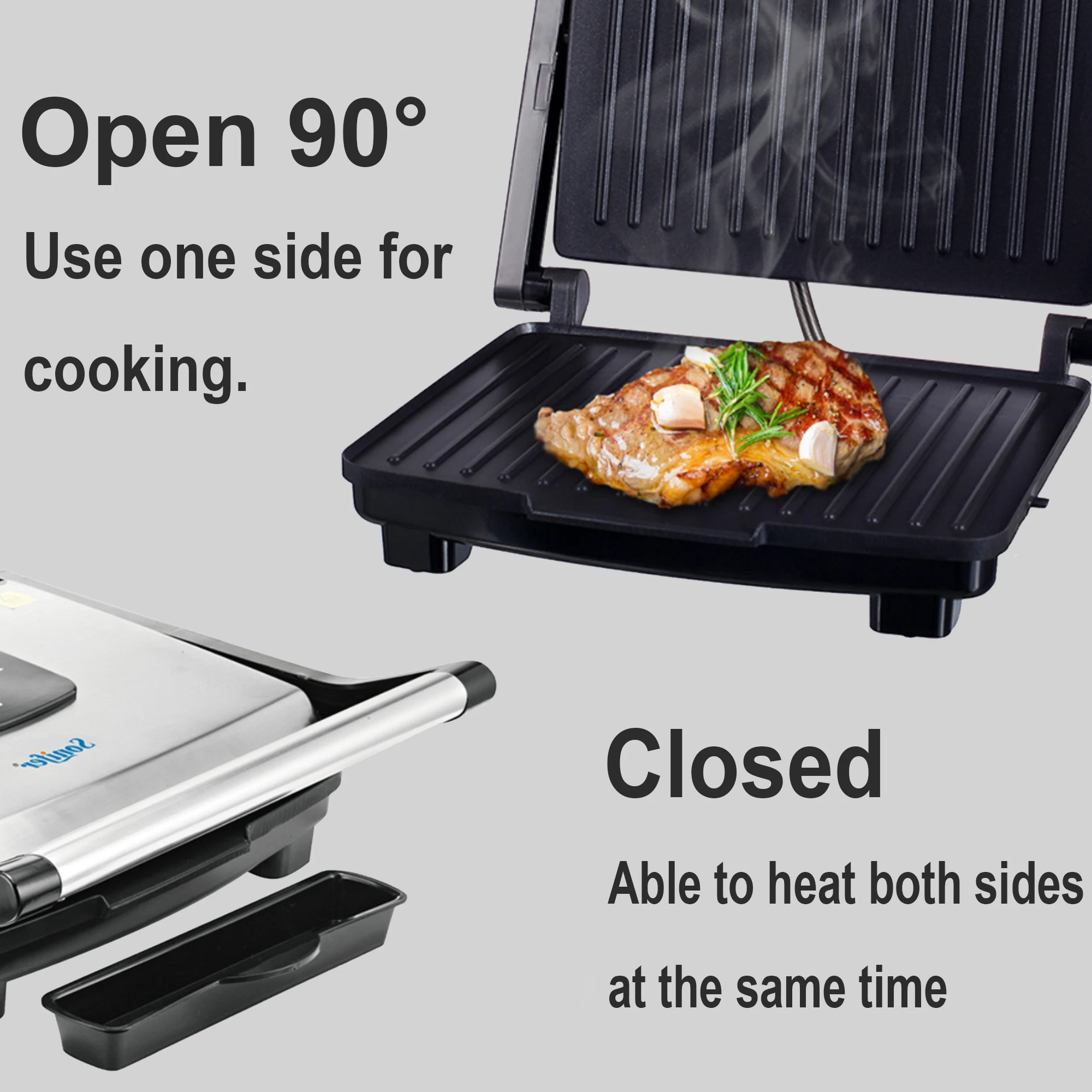 electric contact grill bbq griddle and panini press kitchen barbecue griddle smokeless baking opens 180 degree barbecue sonifer free global shipping