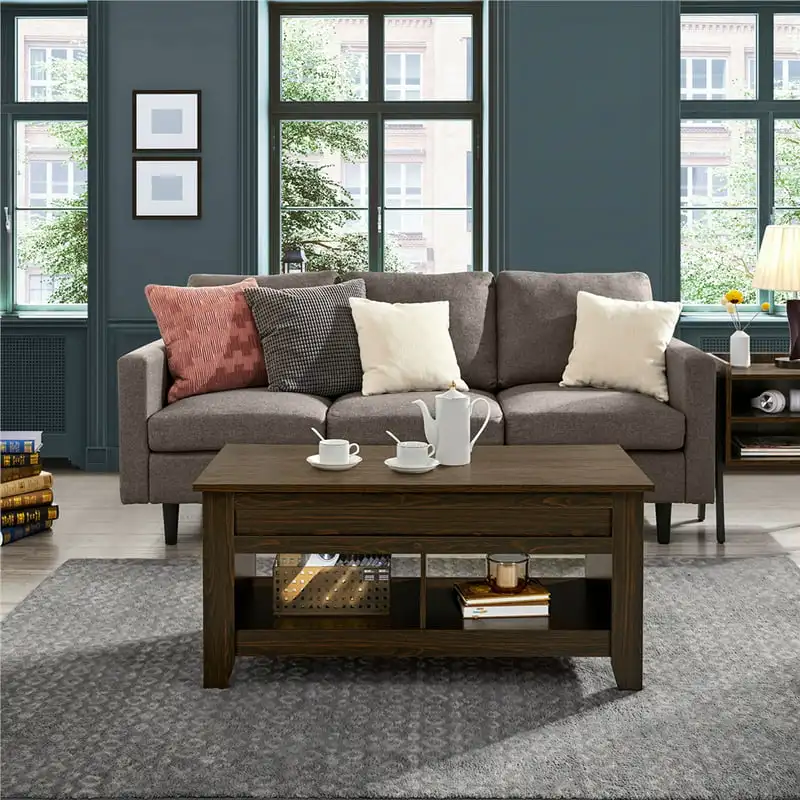 

Lift Top Coffee Table with 2 Storage Compartments, Espresso