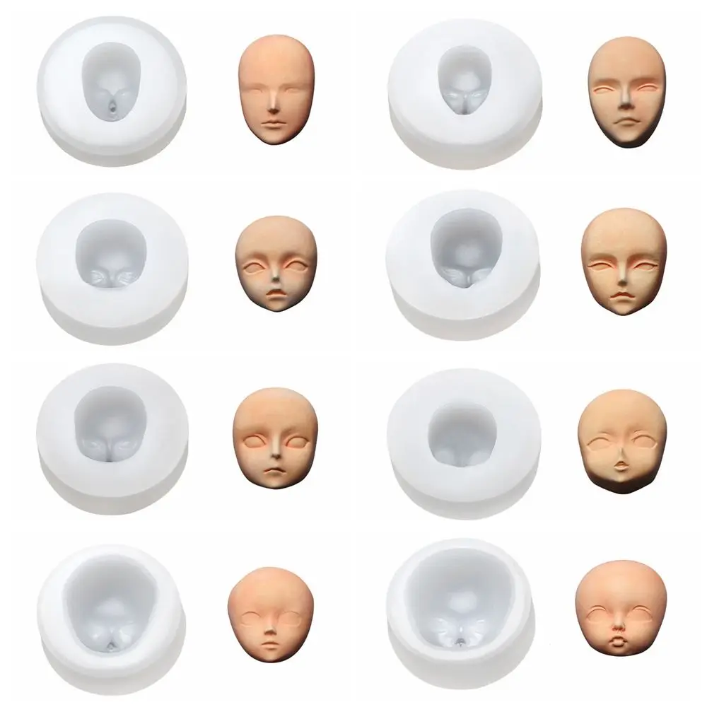 Candy Baking Cake Decorating 3D Facial Mould Clay Head Sculpey Baby Face Silicone Molds Doll Modification Accessories