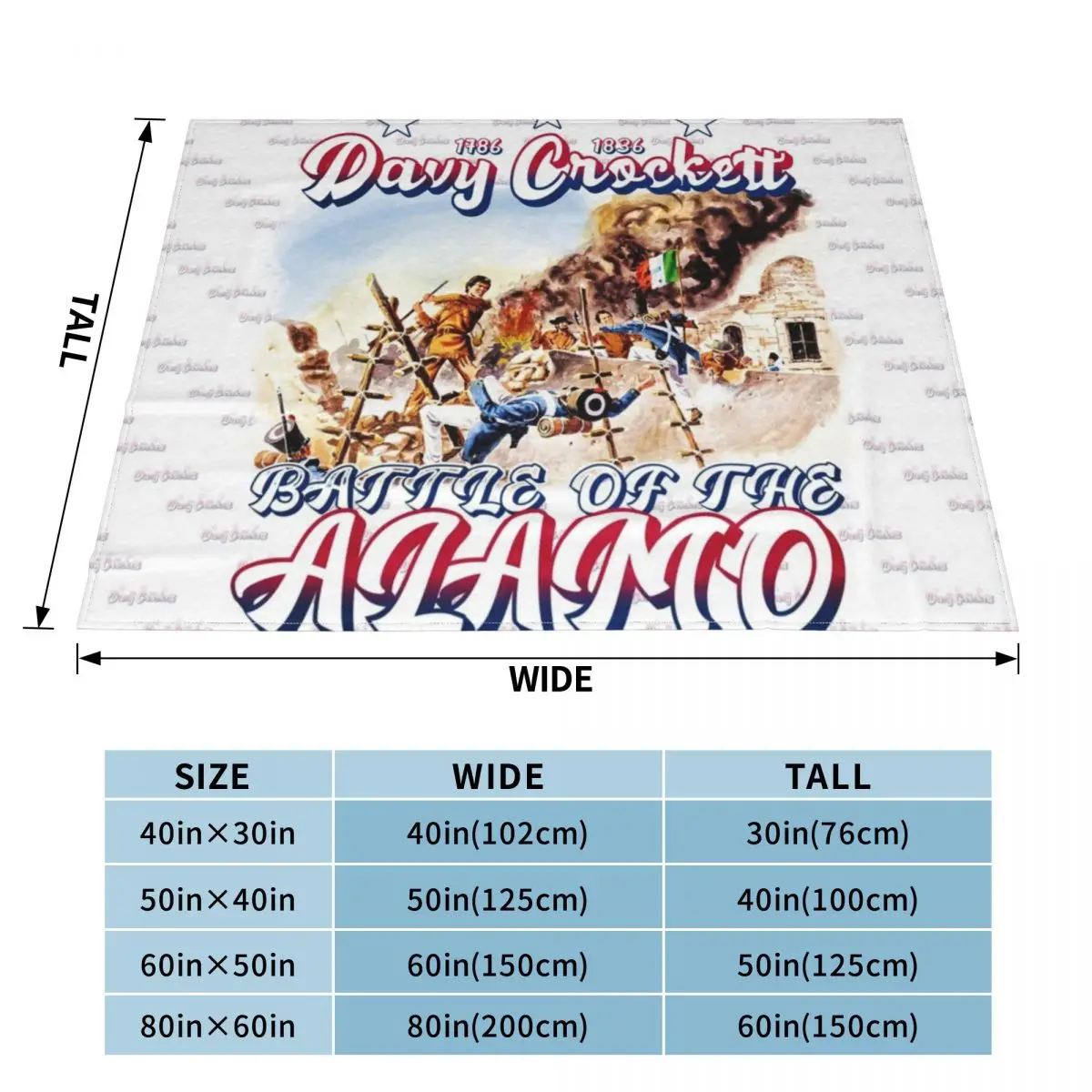 Мягкое большое одеяло Davy Crockett Кинг дикой границы битва за Алао
