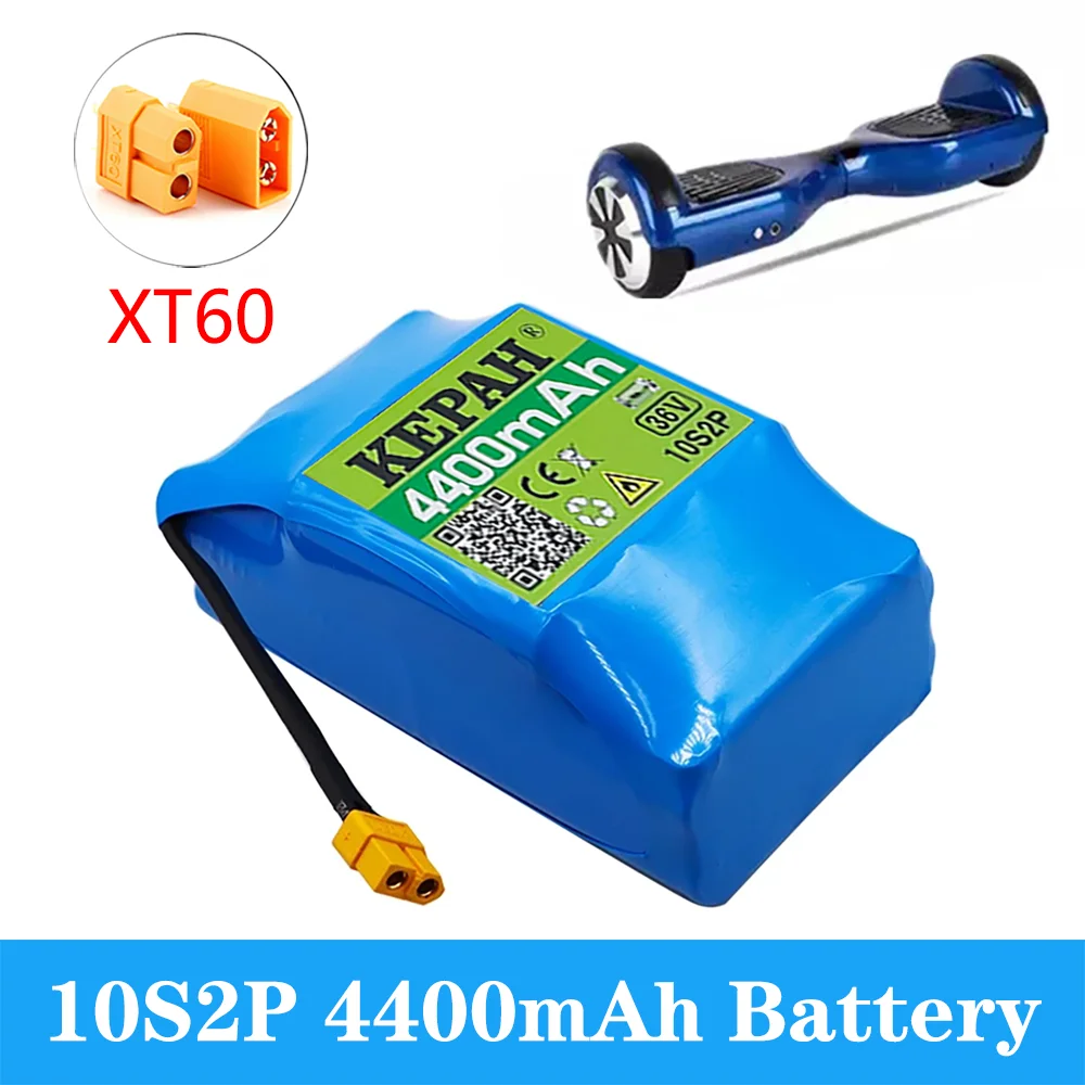 

KEPAH 36V 10S2P 4.4Ah 18650 lithium Battery pack 4400mAh Rechargeable scooters Hoverboard Batteries built-in 20A BMS
