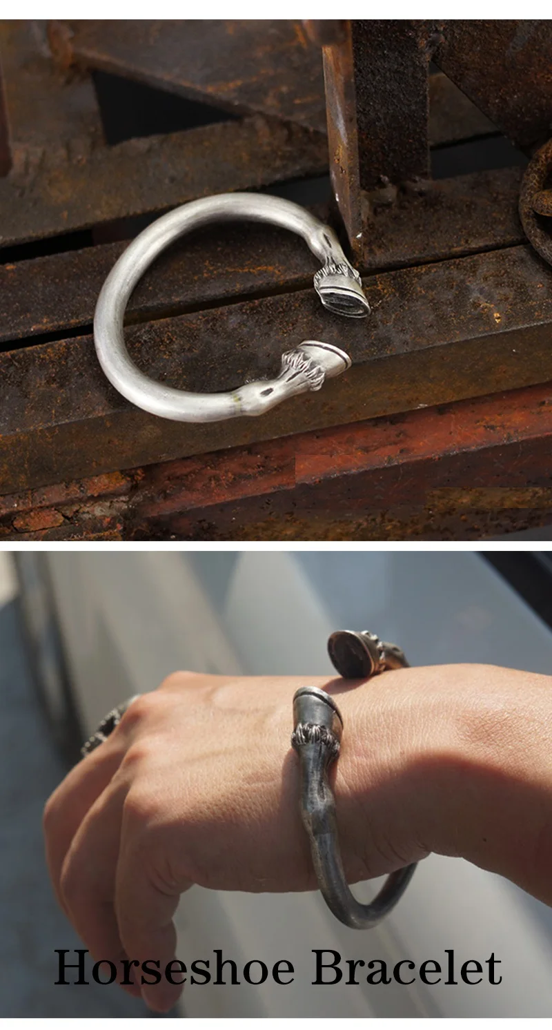 

Adjustable Antique Silver Horseshoe Bracelet