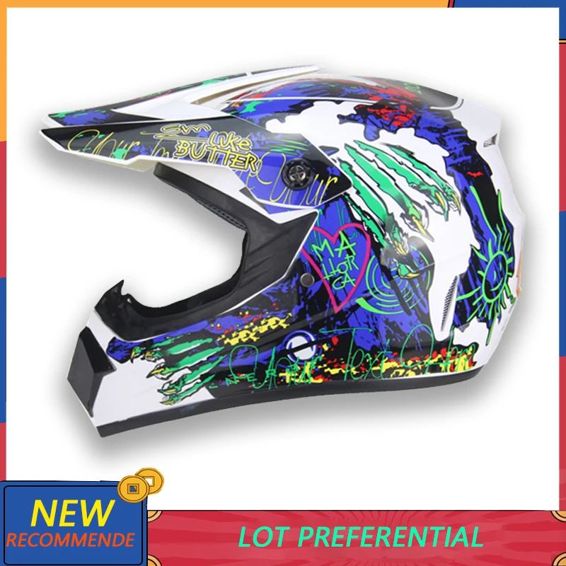 

Hot Motorcycle Full Face Helmet Cascos Downhill Motocross Goggles Gloves Moto Bike Safety Enduro Helmets ATV Racing Off-Road DOT