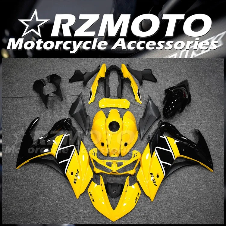 

4 подарка, новый комплект обтекателей из АБС-пластика для YAMAHA YZF-R3 15 16 17 18 YZF-R25 R3 R25 2015 2016 2017 2018, набор обтекателей желтого цвета