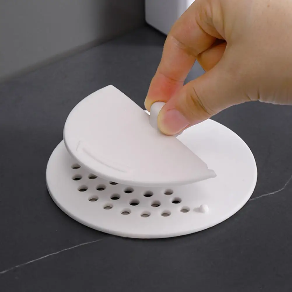 

2Pcs Durable Sink Strainer Fast Draining Floor Drain Cover Anti-deform Floor Deodorant Pad Hair Stopper Anti-clogging
