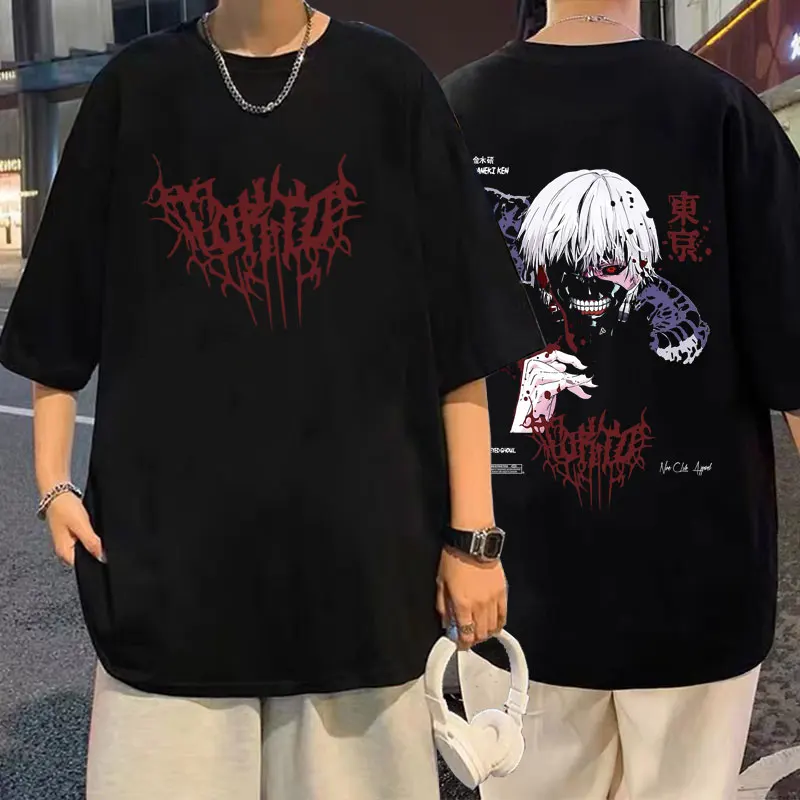 

Japanese Anime Tokyo Ghoul Kanekiken Spider Lily Graphic T-shirt Unisex Manga Loose Tshirt Summer Men Fashion Oversized T Shirts