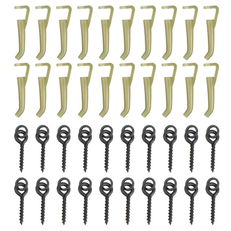 

40Pcs Carp Fishing Tackle Kit Including Safety Lock Pin Screw Quick Change Swivels Anti Tangle Sleeves