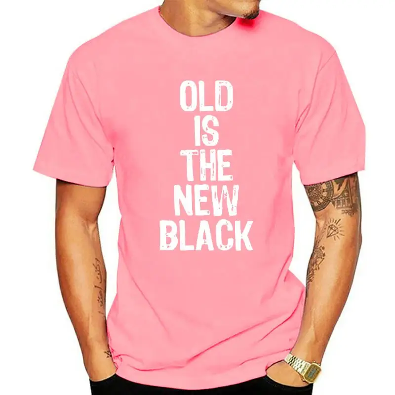 

Новинка, черная забавная Рождественская футболка Old Is The New, подарок для пожилых людей, обычные топы, рубашка, хлопковый Мужской Топ, обычные ф...