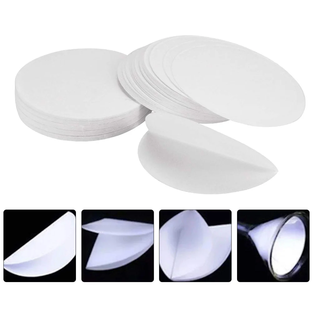 

100 Sheets Qualitative Filter Paper Labs Round Oil Test Fold Discs Laboratory Mushroom Cultivation Chemistry