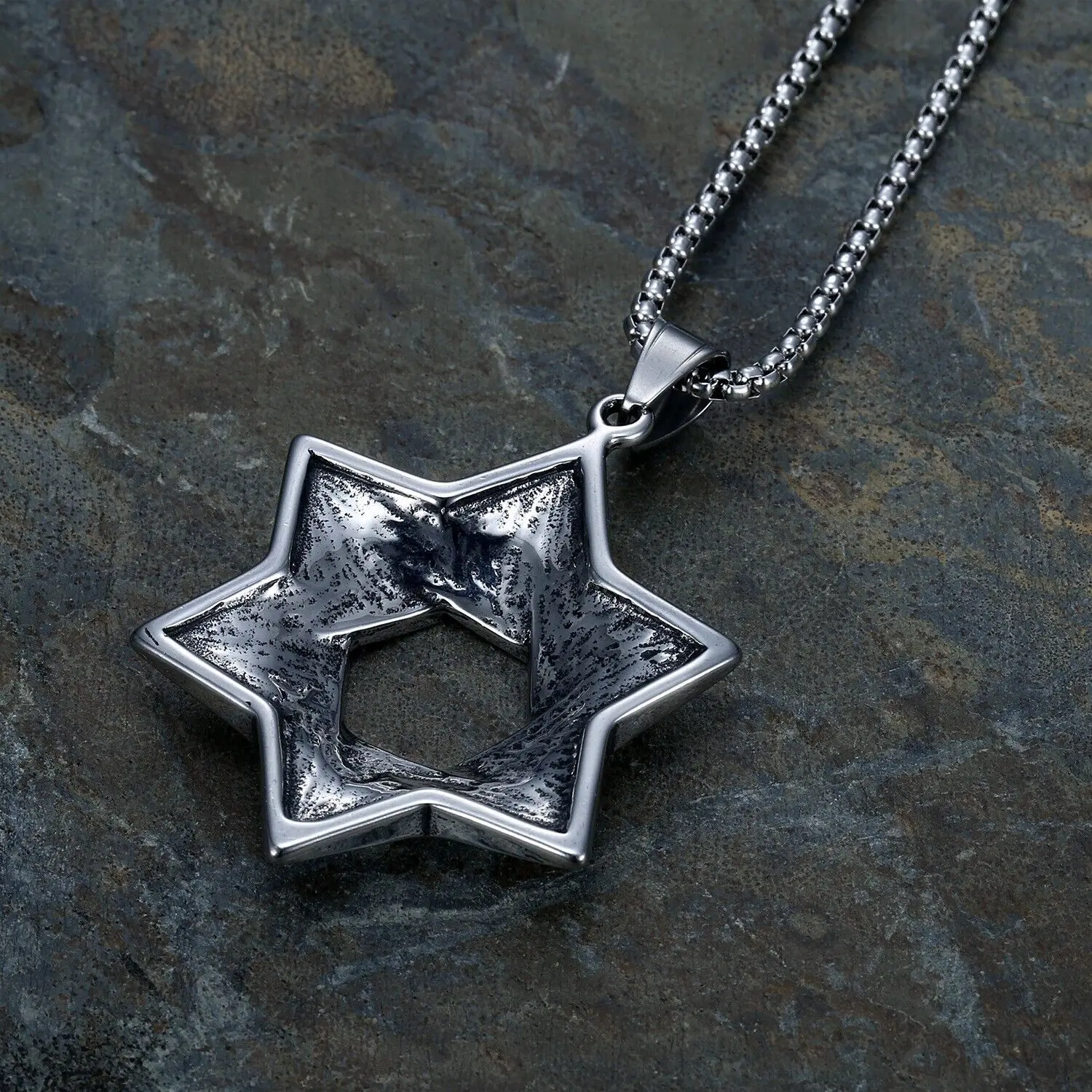 Винтажная крупная еврейская цепочка из нержавеющей стали