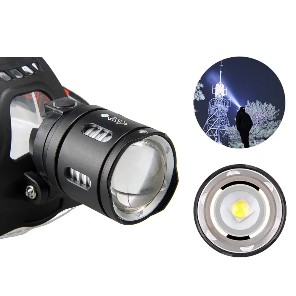 Фото Мощный светодиодный налобный фонарь XHP70.2 с зумом, фонарик, аккумулятор 18650, USB перезаряжаемый фонарь для рыбалки XHP50.2 №5