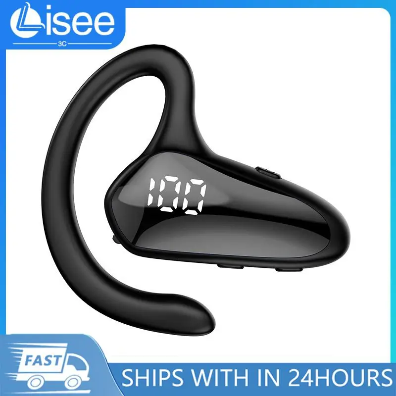 Bone Conduction 5.2 Earphone Hook Ear Business Wireless Headhpone Mini Single Sports Headset for Handsfree phones