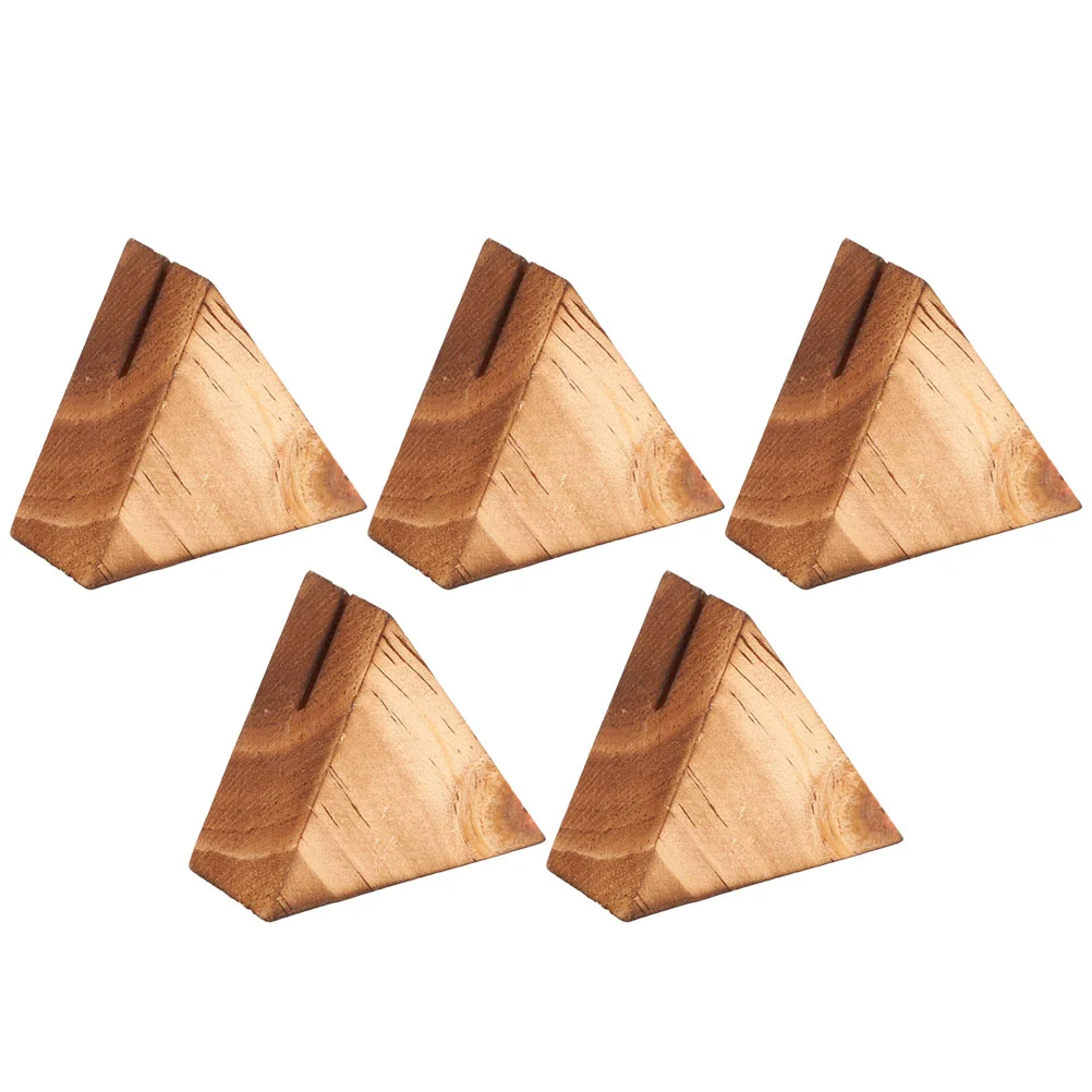 

5 Pcs Business Card Holder Note Stand Cute Desk Envelope Post Album Wood Display Deck Vertical Organizer Men