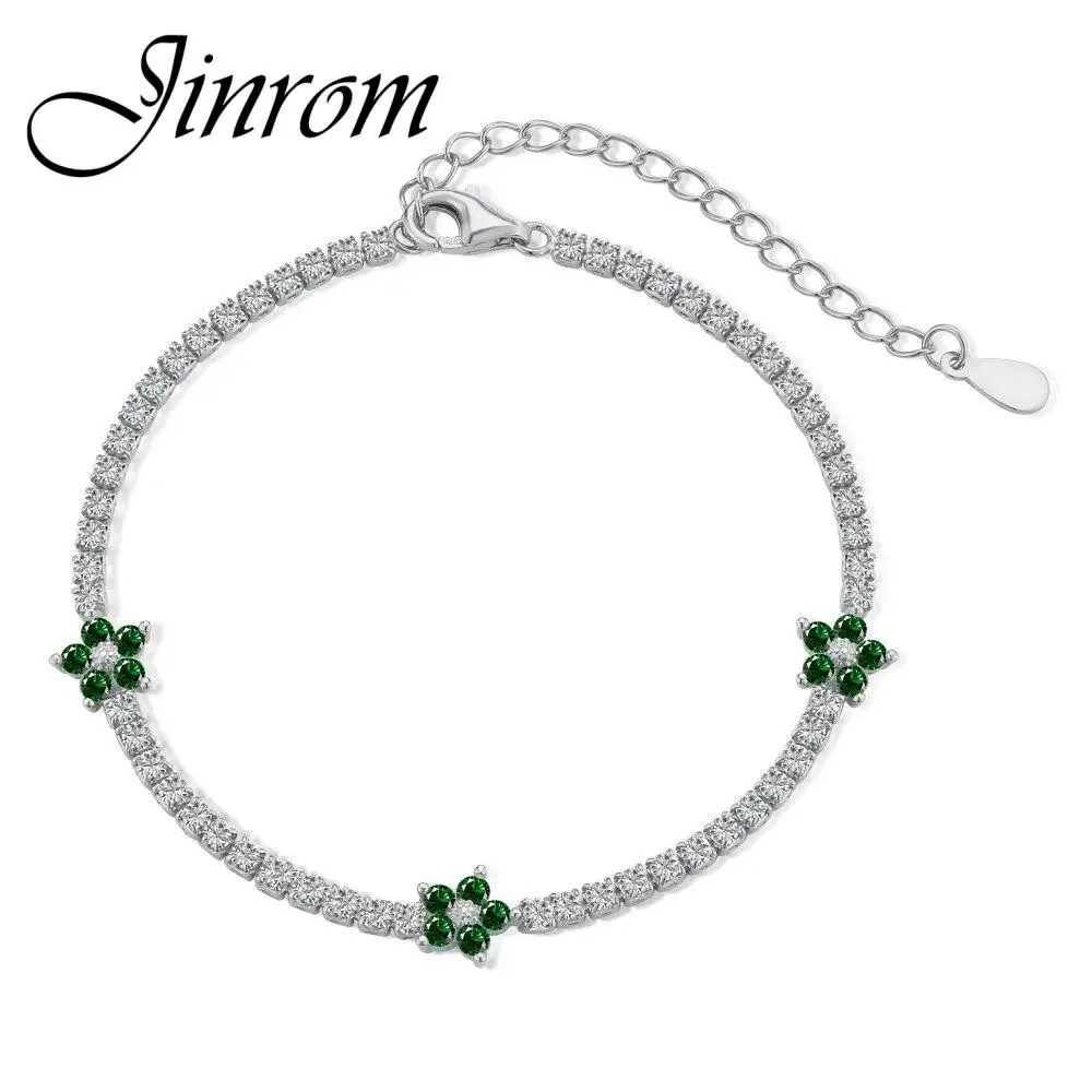 

Женский браслет из серебра 925 пробы, с изумрудом и муассанитом