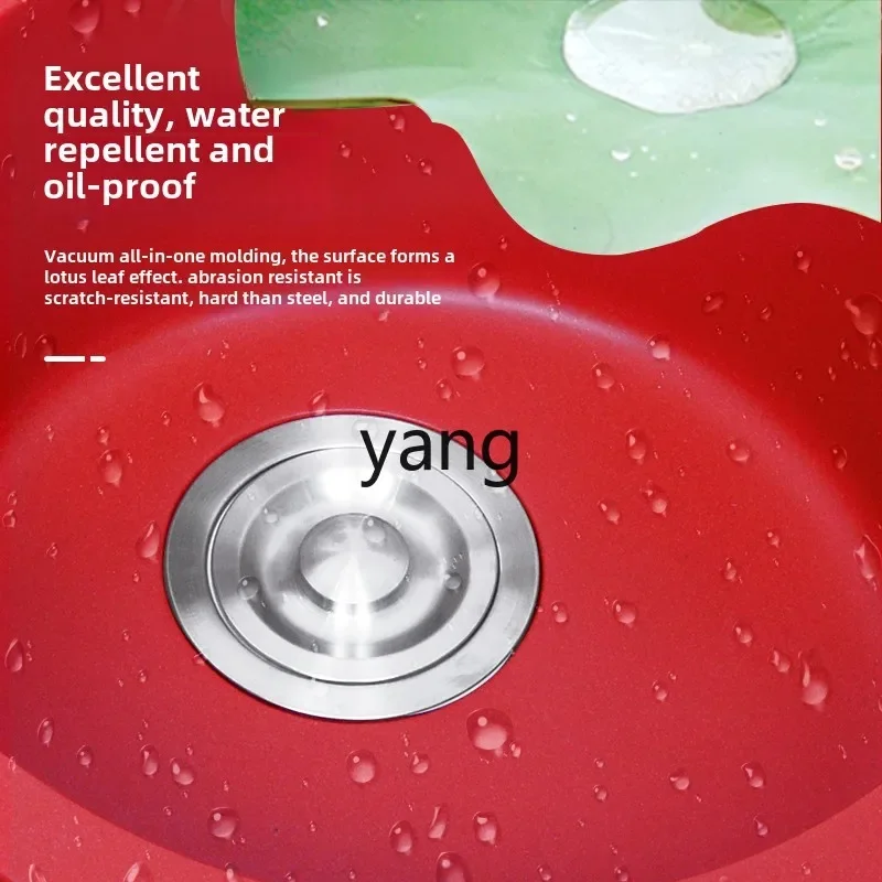 ZL кварцевая каменная раковина кухонный красный островный стол круглый маленький