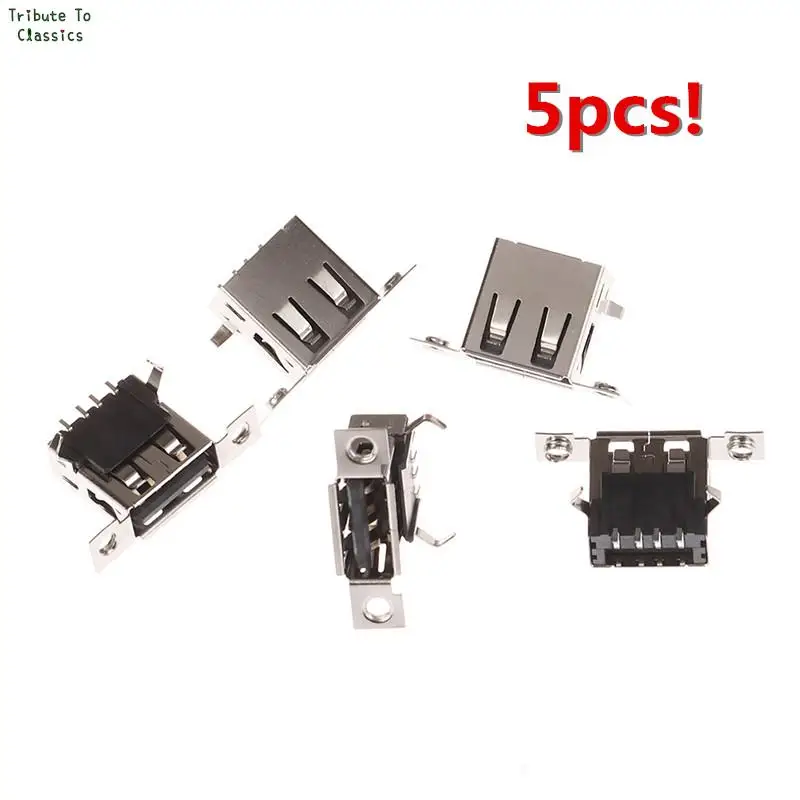 

Hot! New 5pcs Micro USB 2.0 Female Jack USB Port Dock Connector Tail Charging Socket With Screw Holes