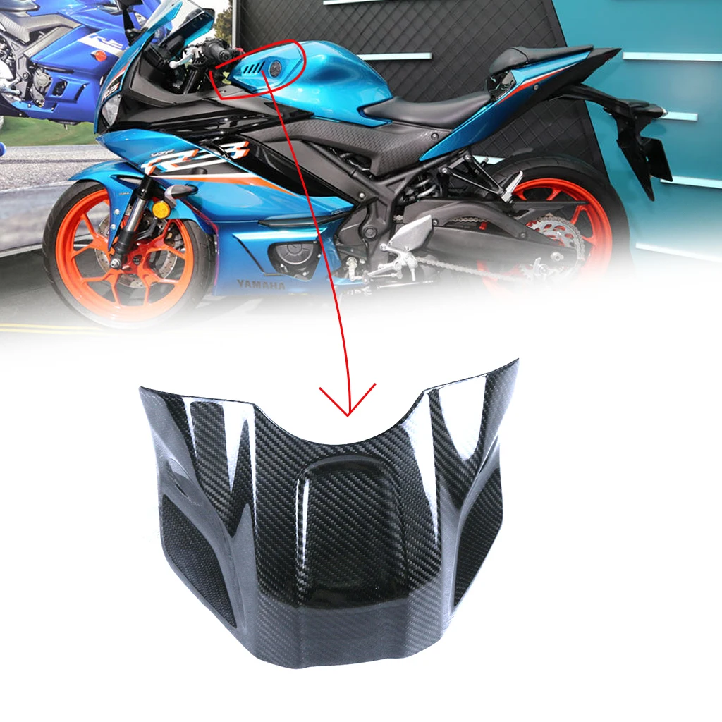 Для YAMAHA YZF-R3 2019 Real 100% углеродное волокно твиловое переплетение аксессуары модифилда мотоцикла обтекатель передний топливный бак крышка