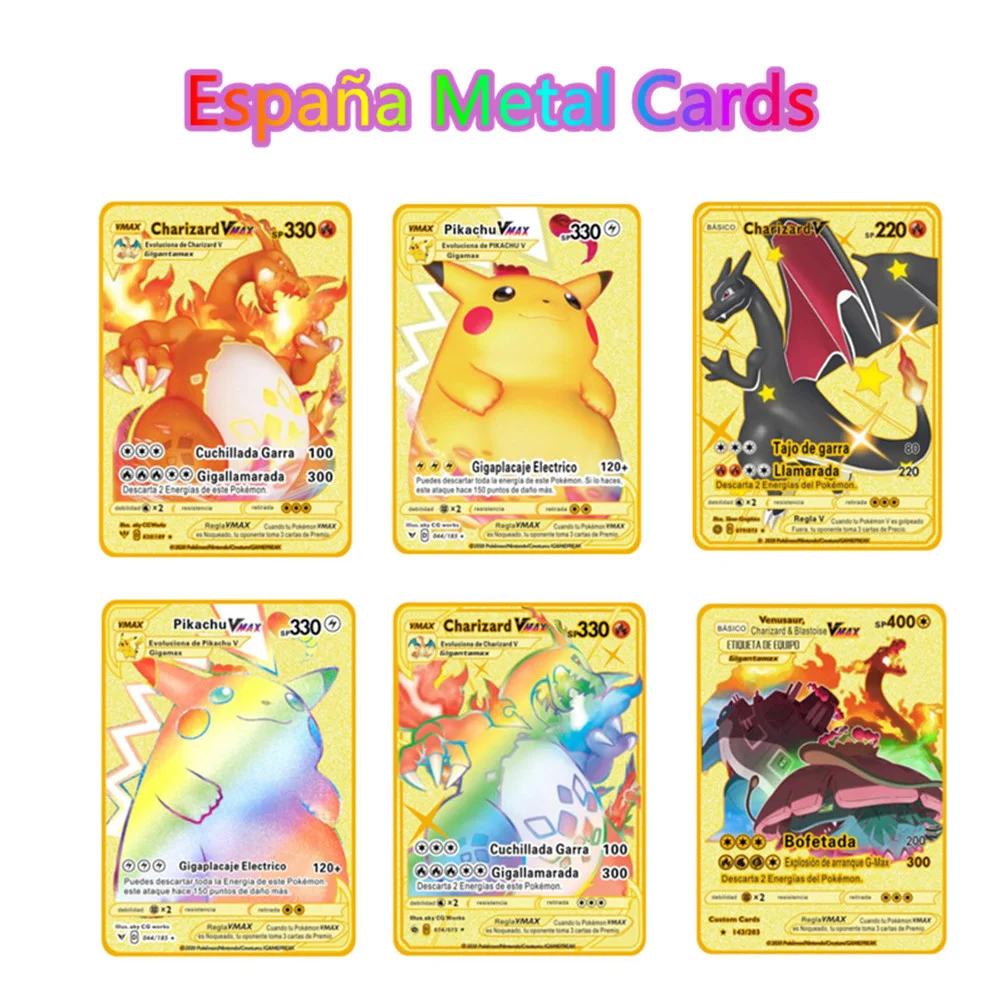 

Pokemon, 21 стиль, новая коллекция, Mewtwo GX, MEGA золотая металлическая карточка, испанский Pokemon, супер игра, коллекционная детская игрушка, подарок дл...