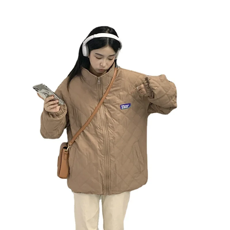 

Новинка, Женская куртка с подкладкой для бейсбола, женская утепленная куртка из хлопка, корейская мода, свободная нишевая пуховая куртка с х...