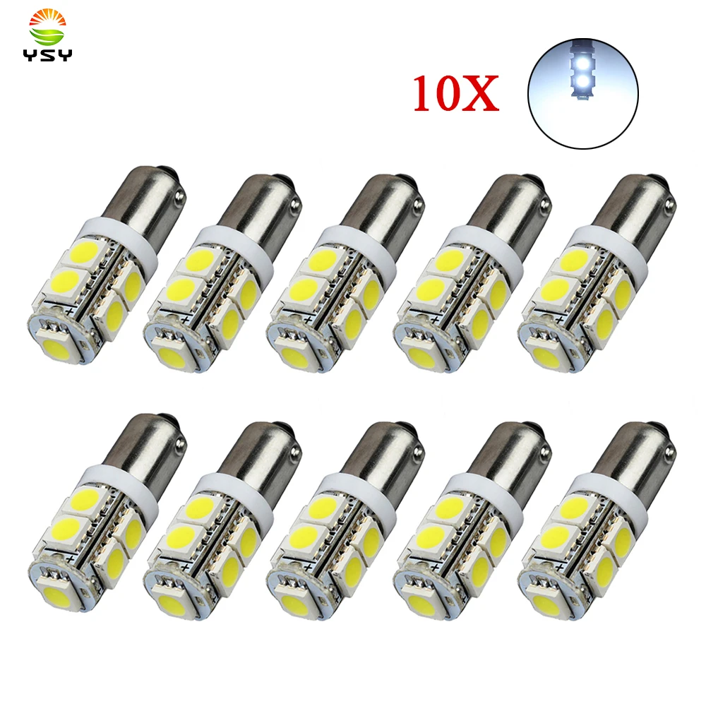 YSY 10X T11 Ba9s T4w 5050 9Smd белые Автомобильные светодиодные габаритные огни, автомобильный номерной знак, фонарь для двери, приборной панели, Фонарь для освещения, 12 В постоянного тока