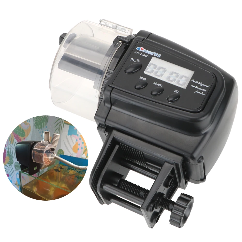 

100ML Automatic Fish Feeder with Timer Feeding Dispenser Aquarium Fish Feeder for Aquarium Fish Tank Auto Feeders LCD Display