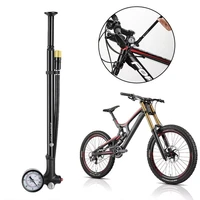 300psi high pressure bike air pump foldable mtb fork rear suspension pump with gauge bike air shock pump bicycle tire inflator