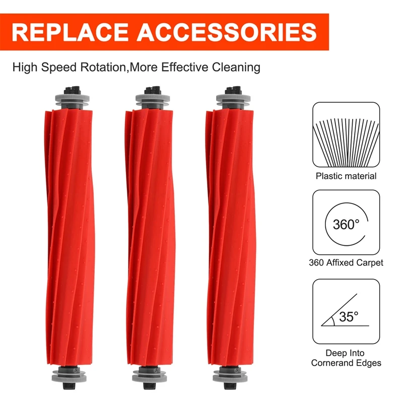 Резиновая основная роликовая щетка для пылесоса Xiaomi Roborock G10 G10S S7 S70 S75 S7max T7S Plus