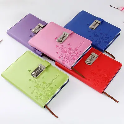 The student diary with a lock password wire-bound notepad office stationery Korean creative sub-notebook