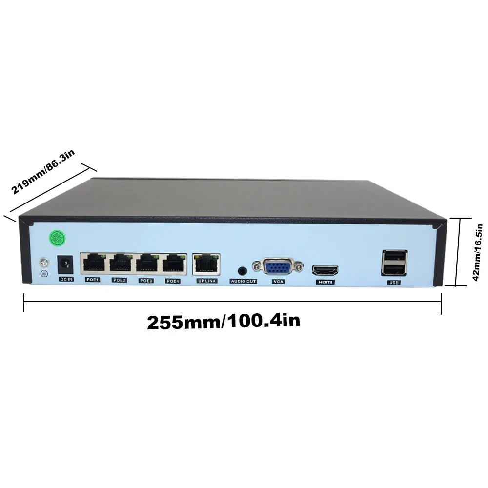 Сетевой видеорегистратор 4K IP POE, 4-канальный CCTV POE NVR Xmeye, поддержка Onvif P2P для 8-мегапиксельной 5-мегапиксельной 1080P 720P IP-камеры наблюдения POE (art.: 3920cd61ca211) - 3920cd61ca211