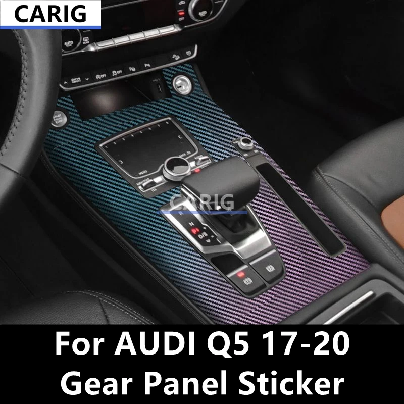 

For AUDI Q5 17-20 Gear Panel Sticker Modified Carbon Fiber Interior Car Protective Film Accessories Modification