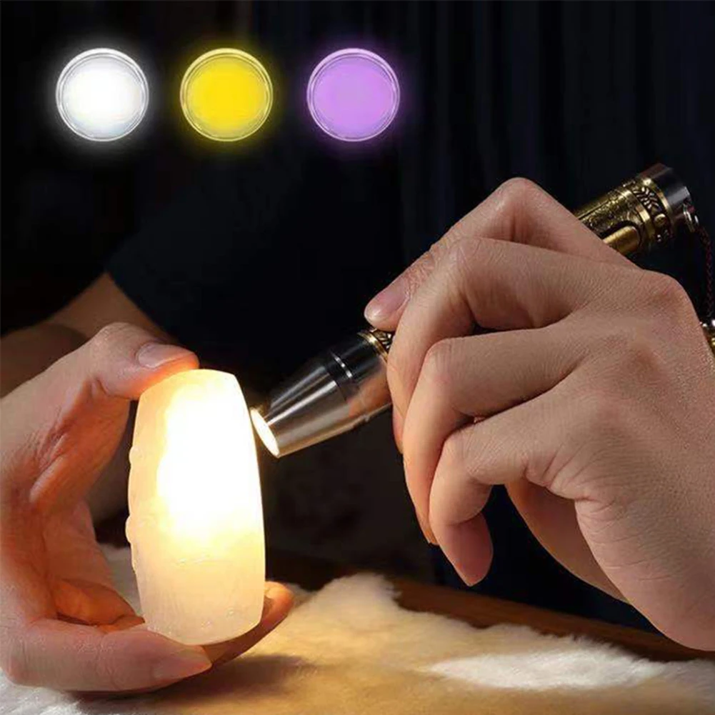 

Identification Jade Flashlight 3 Modes UV Curing Light Ultraviolet Aluminum Alloy Strong for Emerald Jewelry for Gems Amber