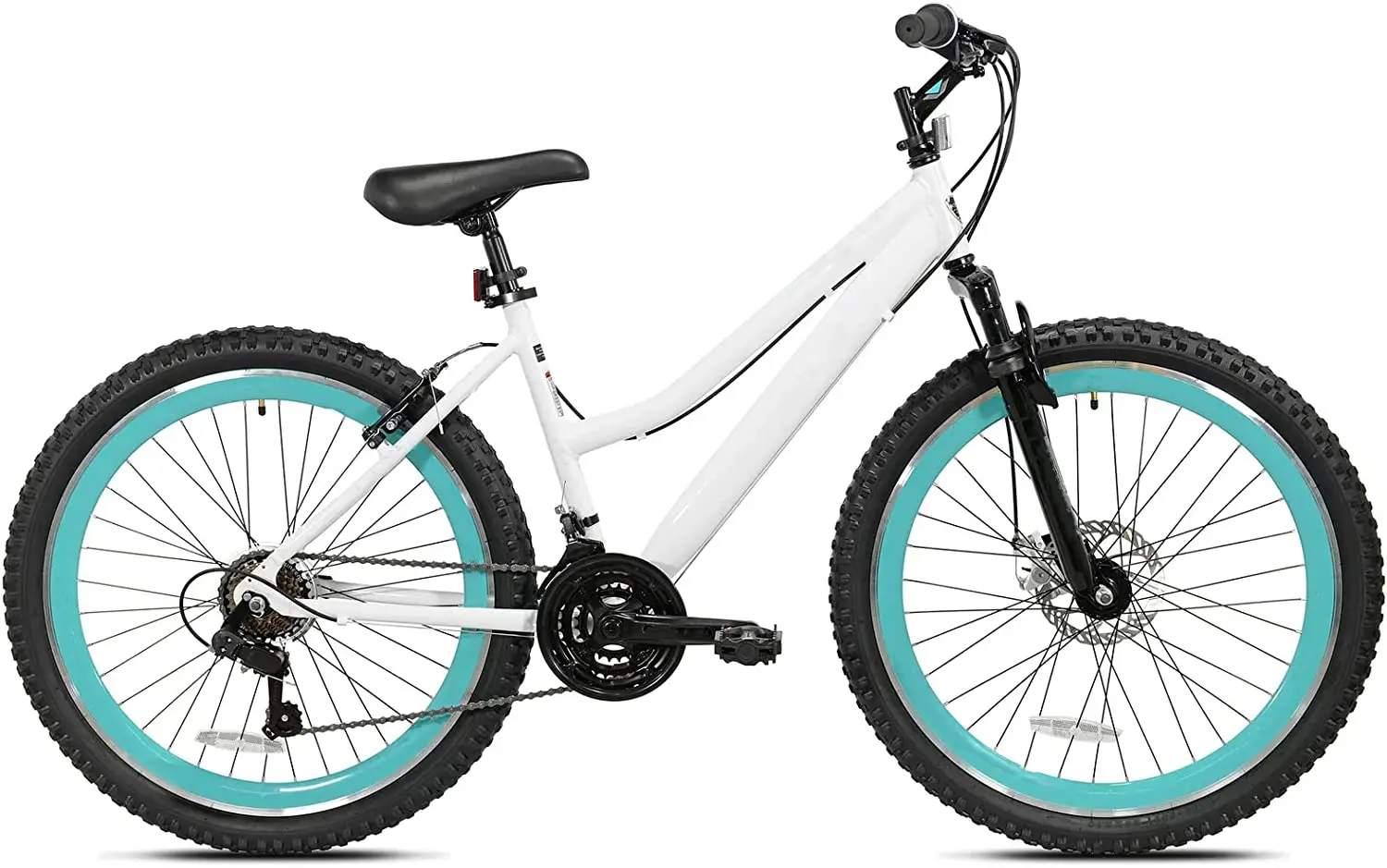 

Bicycle 26 in. Mountain Women's Bike, White and Teal Rim