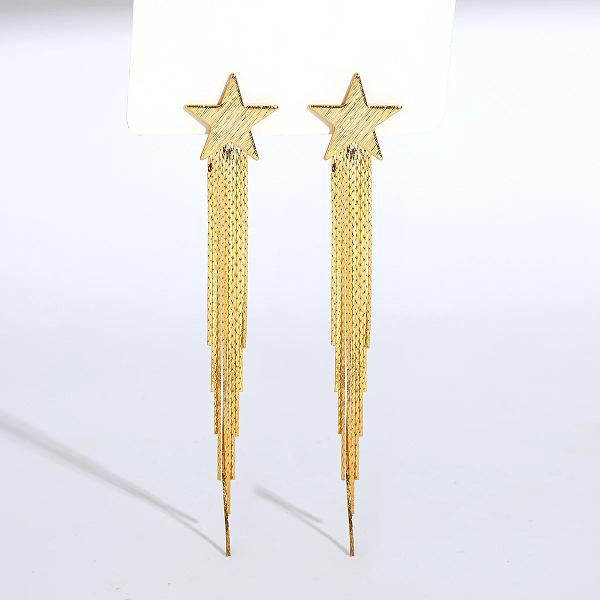 Серебристые висячие серьги