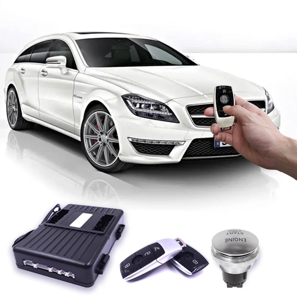 Фото Для Mercedes-Benz E-класса W212 W211: система запуска/остановки двигателя кнопкой, дистанционный запуск, бесключевой доступ с новым ключом, автомобильные аксессуары №1