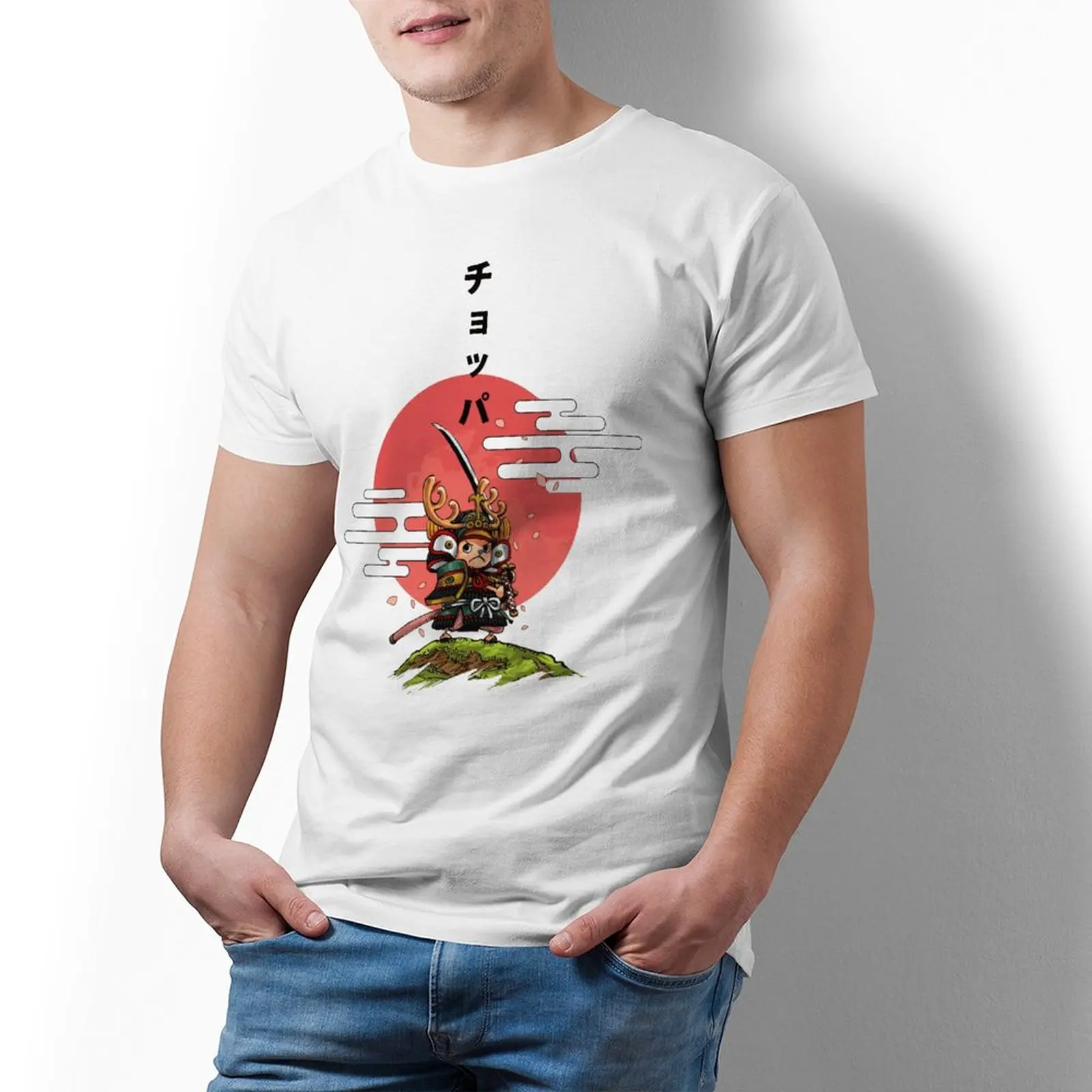 

Bandai One Piece Chopper Samurai T Shirt Anime Big Casual T-Shirt Graphic Cotton Tshirt Man